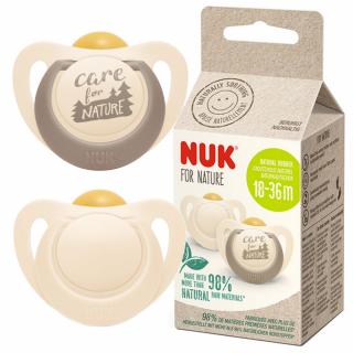 NUK Smoczek uspokajający anatomiczny lateksowy FOR NATURE BEŻOWY 2 sztuki rozmiar smoczka: 18 m+