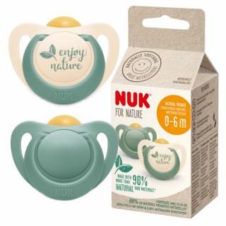 NUK Smoczek uspokajający anatomiczny lateksowy FOR NATURE ZIELONY 2 sztuki rozmiar smoczka: 0-6 m