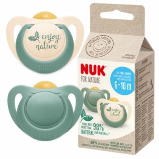 NUK Smoczek uspokajający anatomiczny lateksowy FOR NATURE ZIELONY 2 sztuki rozmiar smoczka: 6-18 m