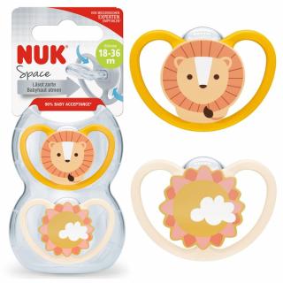 NUK Smoczek uspokajający ortodontyczny space LEW 2 sztuki 18-36 miesięcy