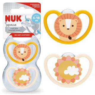 NUK Smoczek uspokajający ortodontyczny space LEW 2 sztuki 6-18 miesięcy