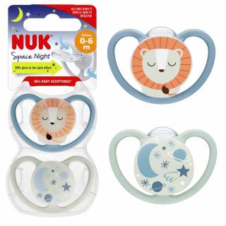 Nuk smoczek uspokajający ortodontyczny space night 2 szt. niebieski rozmiar smoczka: 0-6 m