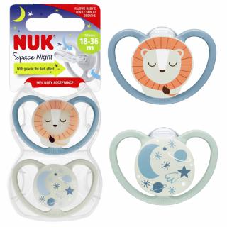 Nuk smoczek uspokajający ortodontyczny space night 2 szt. niebieski rozmiar smoczka: 18-36 m