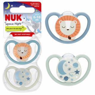 Nuk smoczek uspokajający ortodontyczny space night 2 szt. niebieski rozmiar smoczka: 6-18 m