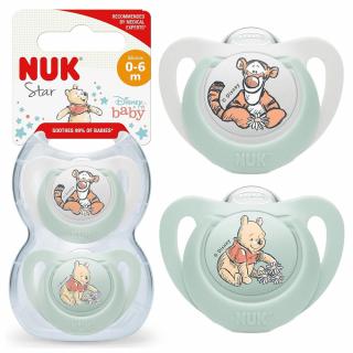 NUK Smoczek uspokajający silikonowy 0-6m 2 sztuki STAR KUBUŚ PUCHATEK