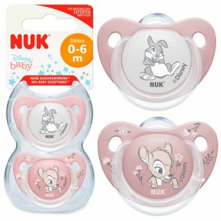 NUK Smoczek uspokajający silikonowy bambi 2 SZTUKI + ETUI rozmiar smoczka: 0-6 m