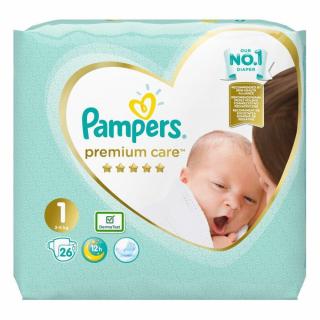 PAMPERS PREMIUM CARE Pieluchy jednorazowe 1 2-5 kg 26 sztuk