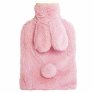 PINK Termofor gumowy na wodę pluszowy różowy królik
