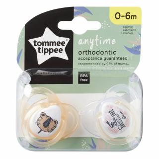 Tommee Tippee Smoczek uspokajający 0-6 m ANY TIME 2 sztuki różowe pandy