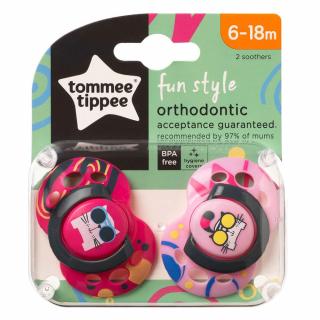 Tommee Tippee Smoczki uspokajające FUN 6-18 M 2 SZTUKI różowe kotki