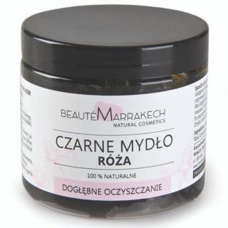 Naturalne czarne mydło oliwne Savon Noir różane 200g Beaute Marrakech || Maroko Sklep