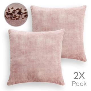 2 SZT PLAMOODPORNE POSZEWKI NA PODUSZKĘ 45X45 RÓŻOWA