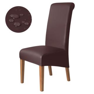 BESTCOVERS 100% WODOODPORNY ELASTYCZNY POKROWIEC NA KRZESŁO XL SKÓRA PU BRĄZ