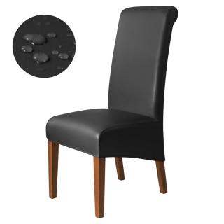 BESTCOVERS 100% WODOODPORNY ELASTYCZNY POKROWIEC NA KRZESŁO XL SKÓRA PU CZARNE