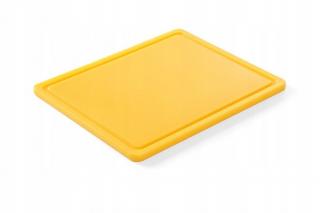 Deska do krojenia HACCP - GN 1/2 żółta do drobiu surowego (gładka i z wycięciem) - kod 826157