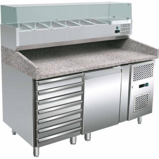 Stalgast Stół chłodniczy 1 drzwiowy do pizzy z szufladami i nadstawą, 600X400 mm - kod S843310