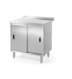 Stół przyścienny, szafka z drzwiami suwanymi -spawany 1000x600 mm - kod 811658