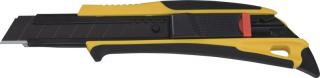 Nóż z automatycznie lub ręcznie cofanym ostrzem łamanym 18 mm i stalową płetwą Tajima "Quick Back" DFC569