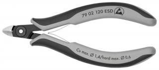 Szczypce tnące boczne dla elektroników, rękojeści ESD dwukomponentowe Knipex 79