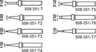 Wymienne końcówki (groty) do stacji lutowniczych 608-351B/608-352B Proskit