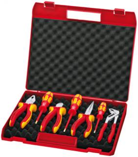 Zestaw 4 szczypiec i 3 wkrętaków izolowanych w walizce Knipex/Wera "Tool Box" 00 21 15