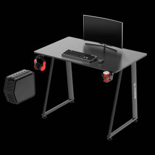 ULTRADESK Biurko dla gracza ENTER V2, 100x60 cm, 75cm, z uchwytem na słuchawki, kompaktowy rozmiar