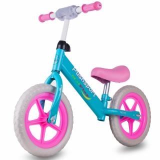 Rowerek Biegowy Rower Dziecięcy Koła Eva 12" różowo- niebieski