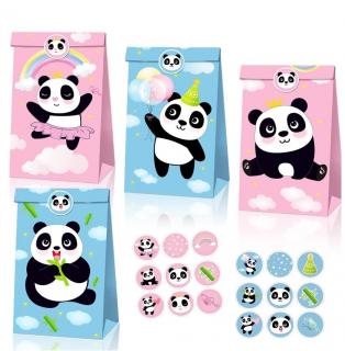 12 sztuk papierowych toreb na prezenty Panda