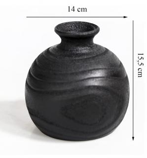 Drewniany wazon na kwiaty Ręcznie rzeźbiony czarny