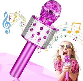 Mikrofon Bluetooth Karaoke Głośnik Bezprzewodowy Różowy