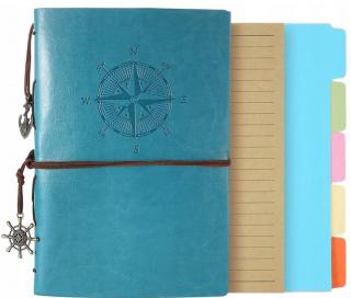 Notatnik skórzany Vintage A6 160 stron niebieski