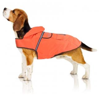 Płaszcz dla psów z kapturem wodoszczelny S pomarańczowy