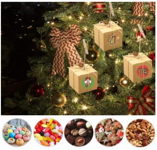 Pudełka na prezenty cukierki świąteczne 24 szt