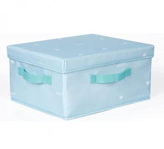 Pudełko składane z pokrywką 34x28x28 niebieskie