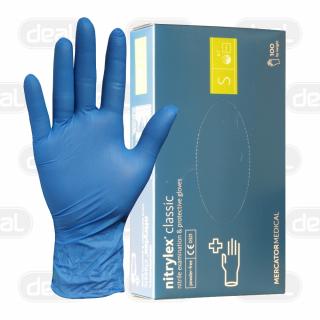 Rękawice nitrylowe niebieskie S Mercator 100szt