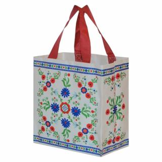 Torba na zakupy 10L 25x15x27 folklor 1szt biała