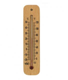 Tradycyjny drewniany termometr pokojowy do pomiaru temp