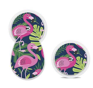 BUBBLE Libre CGM zestaw naklejek Flamingi