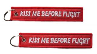 Brelok RBF Zawieszka- KISS ME BEFORE FLIGHT -red