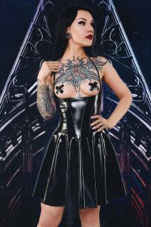 TDJutta001 - black PVC dress - size: 4XL