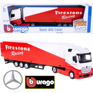 Auto Tir Mercedes Actros z naczepą FIRESTONE model 1:43 Bburago