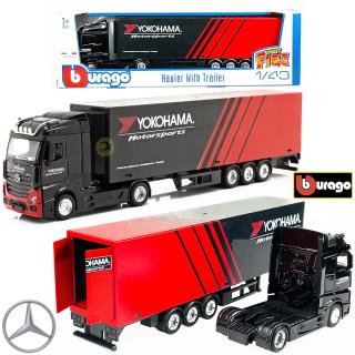 Auto Tir Mercedes Actros z naczepą producenta opon Yokohama model 1:43 Bburago