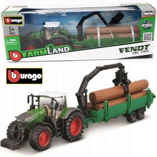 Bburago Traktor Fendt 1050 VARIO z przyczepą do przewozu drewna