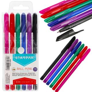 Długopis szkolny zamykany 6 kolorów Starpak