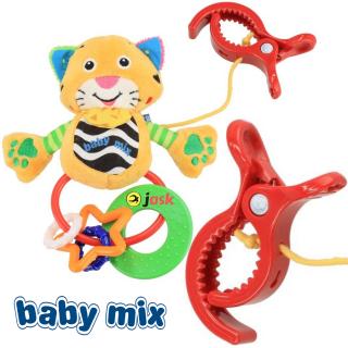 Grzechotka gryzak dla dzieci przywieszka z klipsem Tygrys Baby Mix