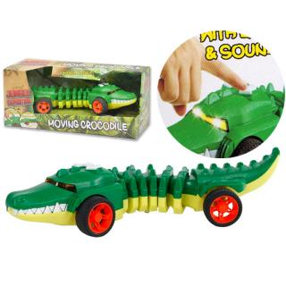 Interaktywne auto krokodyl na baterie światło dźwięk