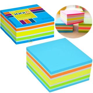 Karteczki notes w kostce samoprzylepne kolorowe 76 x 76 mm 400 kartek Stickn Cub