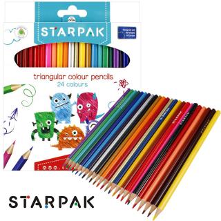 Kredki ołówkowe szkolne 24 kolory Monster Starpak