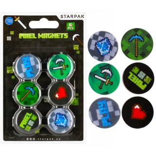 Magnes komplet 6 sztuk 30mm Pixel Game Starpak