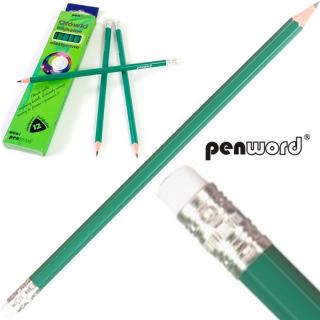 Ołówek grafitowy elastyczny trójkątny z gumką bezdrzewny opakowanie 12 sztuk